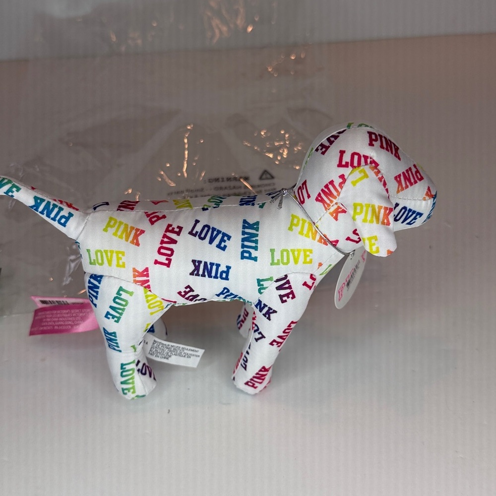 PINK Victorias Secret multicolor plush dog